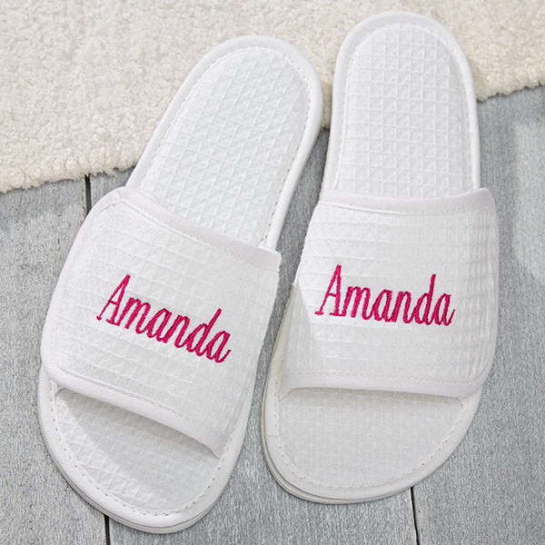 custom embroidered slippers