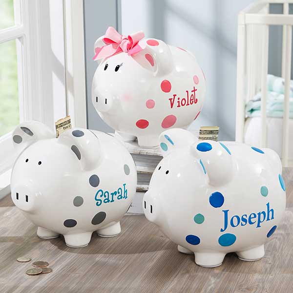 grey piggy bank