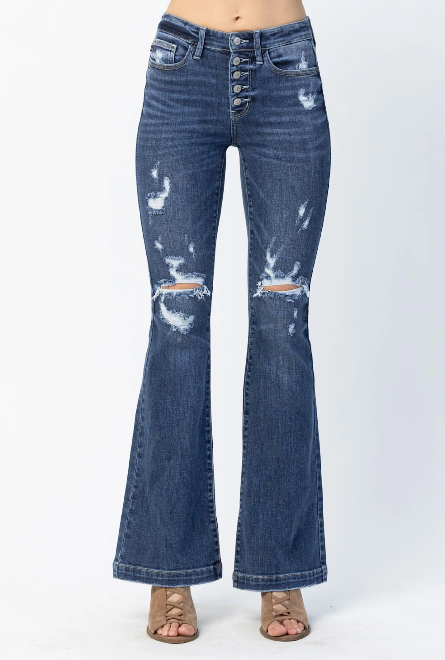 Judy Blue Trouser Flare Jeans-Light – Bellamie Boutique
