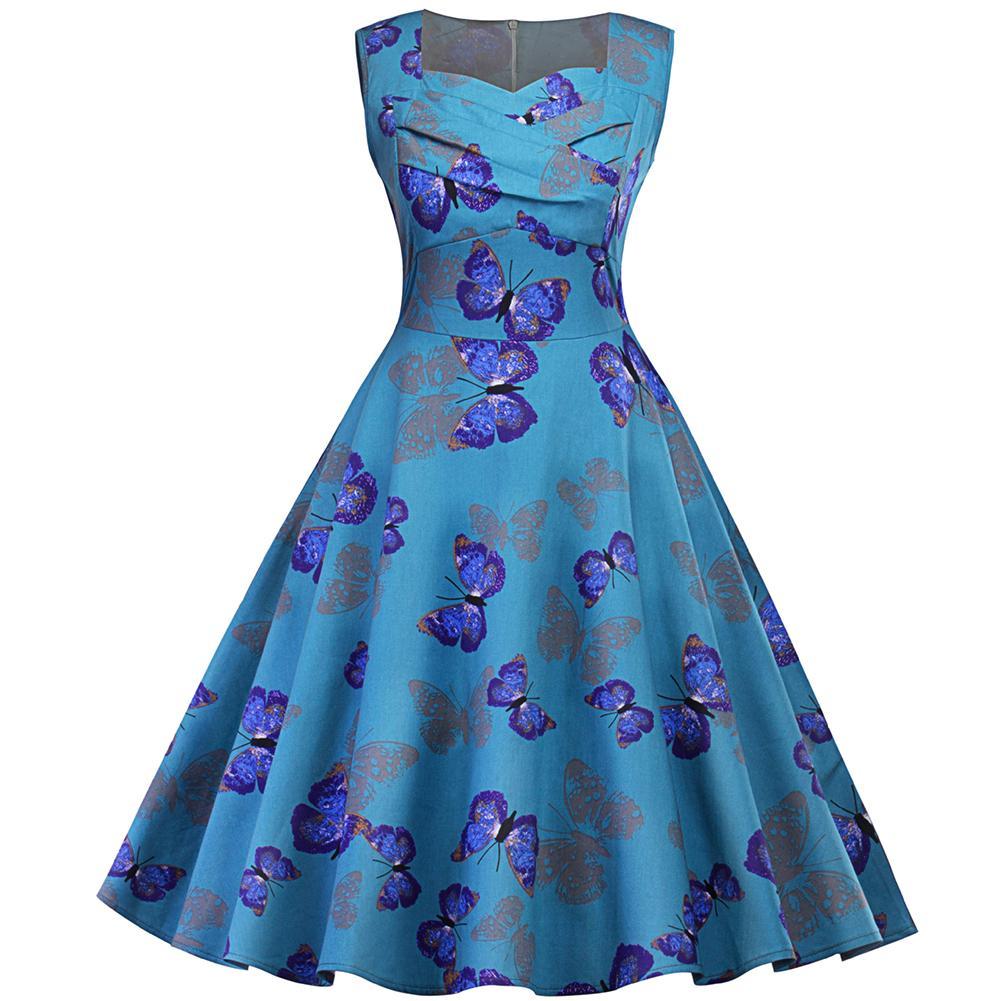 Women's Vintage 1950s Butterfly Printed Rockabilly Swing Prom Party Co –  FashionLoveHunter