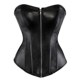 Women Gothic Sexy Faux Leather Overbust Corset Bustier Hot Lingerie Top Plus Size Waist Cincher Body Shaper Corsets Black/Red