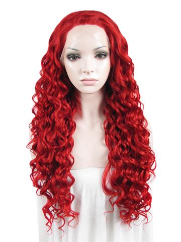 Long Dark Red Curly Synthetic Lace Front Wig