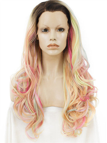 multicolor pastel wig