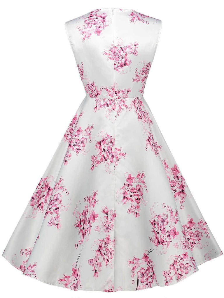 1950s Floral Square Neck Swing Dress – FashionLoveHunter