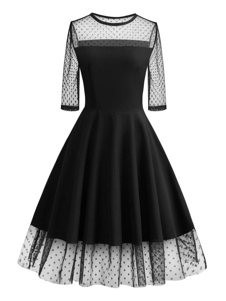 1950s Lace Mesh Patchwork Dress – FashionLoveHunter