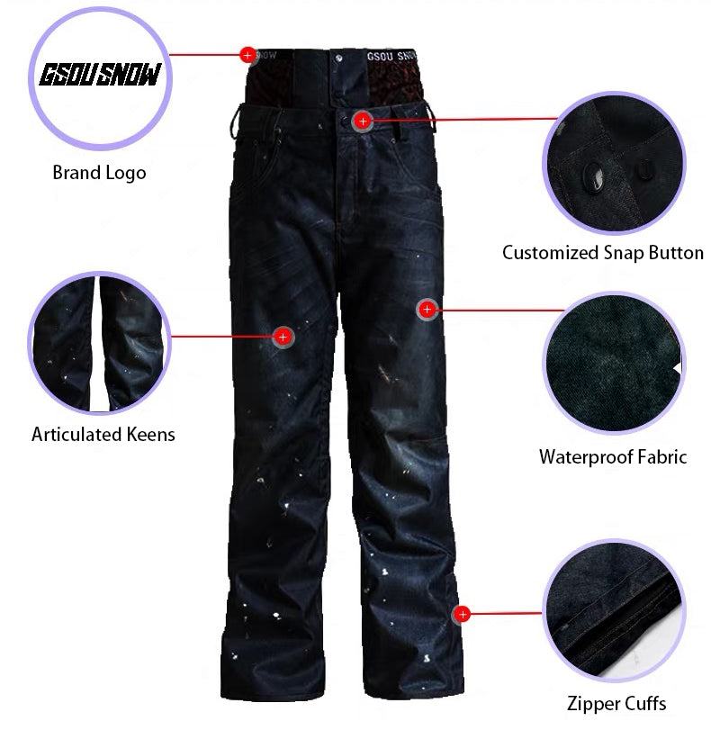 Men's freestyle Outdoor Stretchy Relaxed Durable Waterproof Jeans