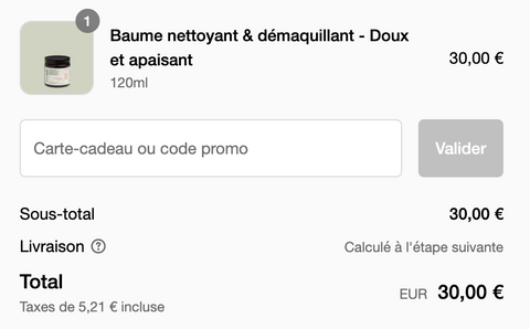 Insérer un code promo sur l'eshop