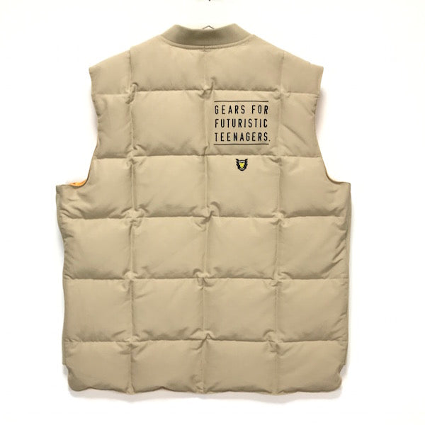 XL] Human Made Cotton Satin Reversible Down Vest Beige