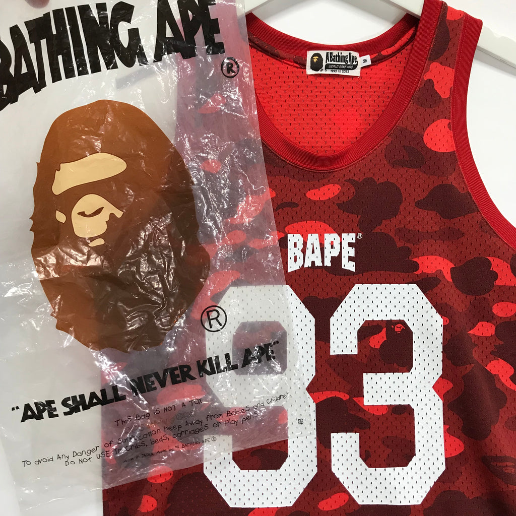 M] A Bathing Ape Bape Color Camo Mesh Basketball Jersey