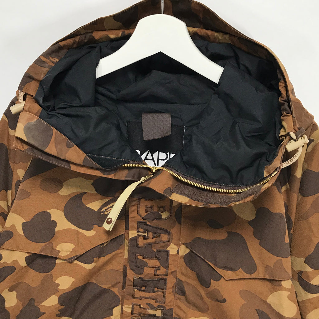 L] A Bathing Ape Bape Camo Snowboard Jacket Brown