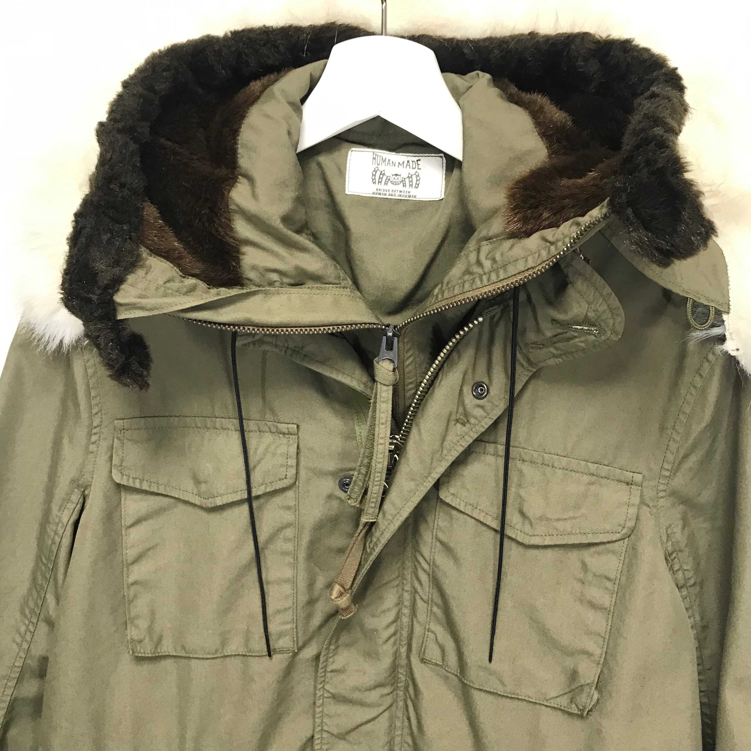 [M] Human Made M-65 Hooded Military Jacket Olive