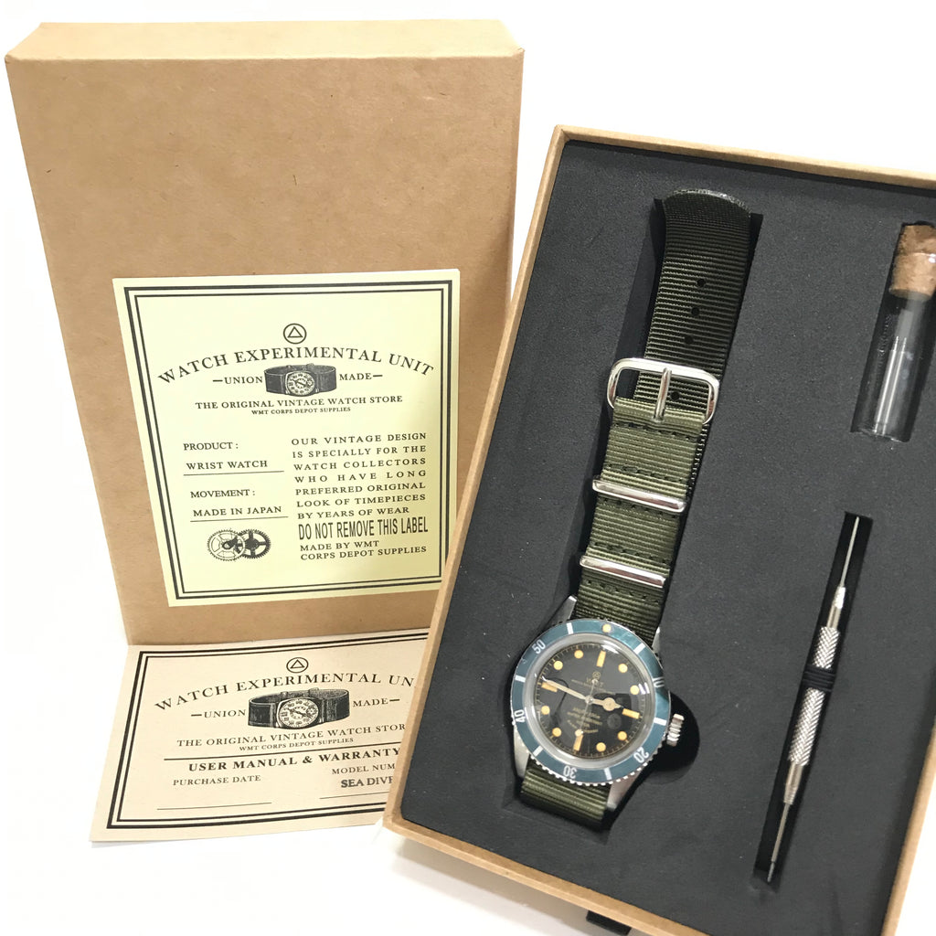 新品！WMT SEA DIVER WATCH エイジド加工 時計 - 腕時計(アナログ)