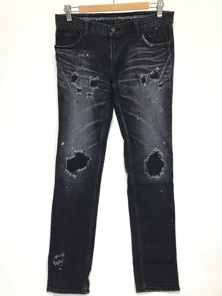 [3] Number Nine Distressed Skinny Denim Jeans Black – StylisticsJapan.com