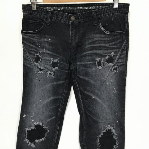 3 Number Nine Distressed Skinny Denim Jeans Black Stylisticsjapan Com