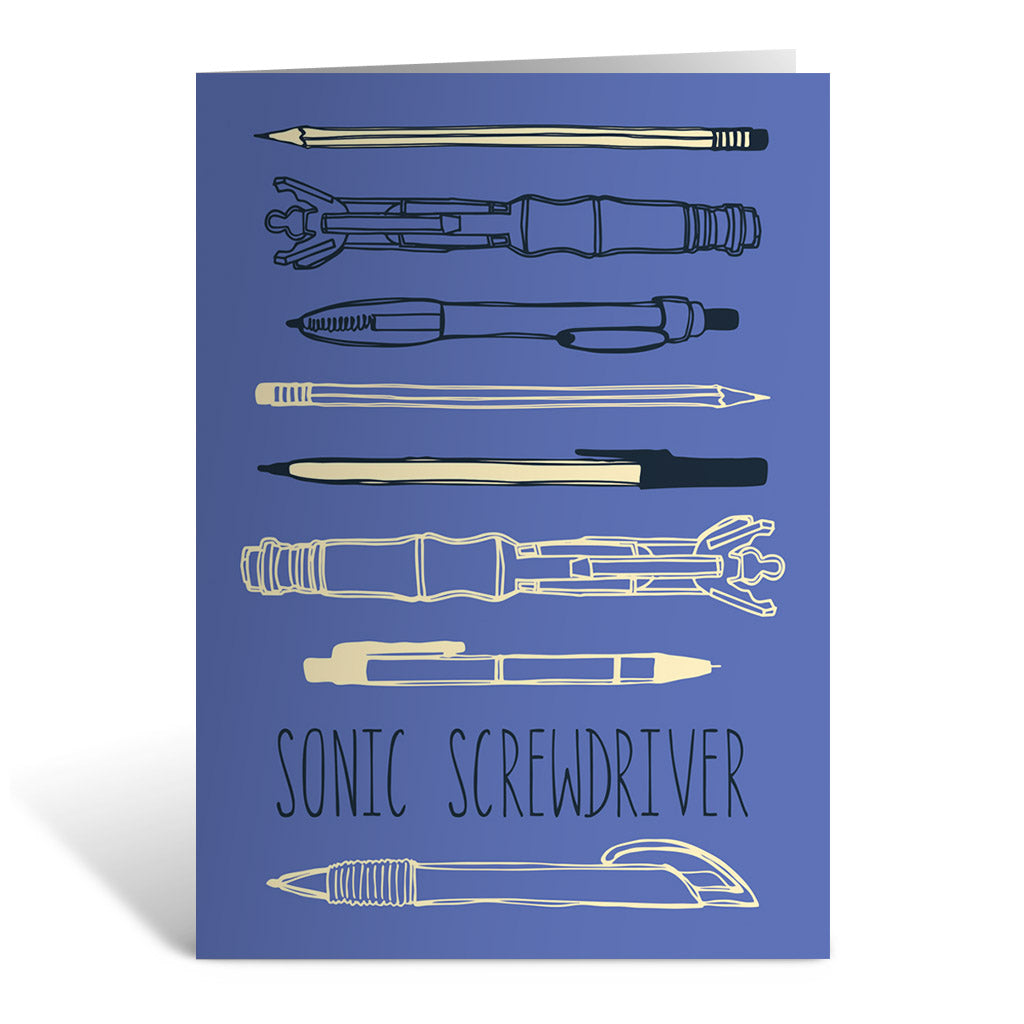 Who Home Handmade Sonic Screwdriver Greeting Card