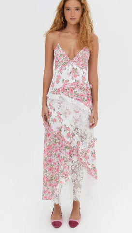 For Love and Lemons Rosalyn Maxi Dress in Pink