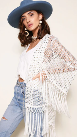 white fringe jacket