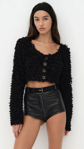 black cropped sweater