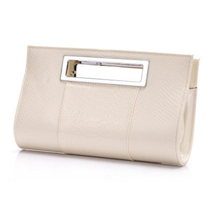 small beige clutch bag