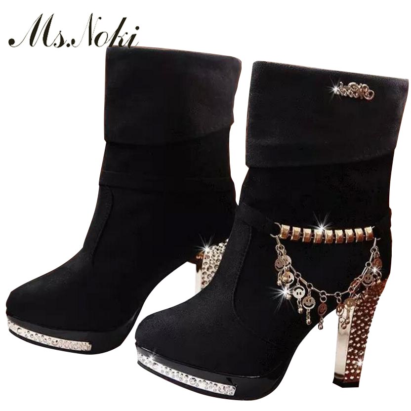 Ms. Noki High Heels Shoes Fur Boots for 