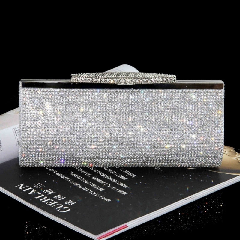 silver diamond clutch