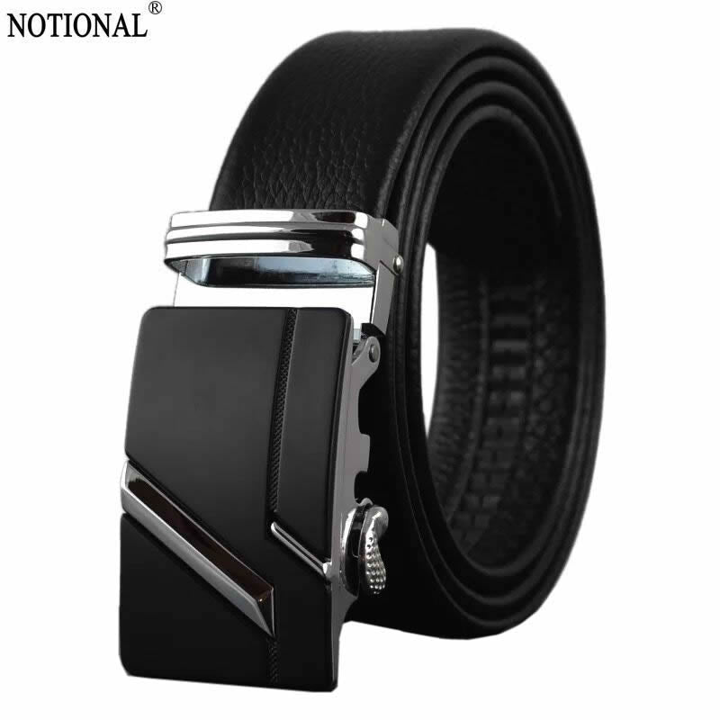 mens casual black leather belt