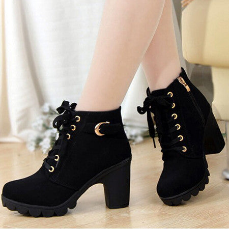 platform heels with thick heel