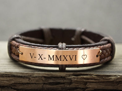 Roman Numeral Bracelet Roman Number Bangles Etched Stainless 