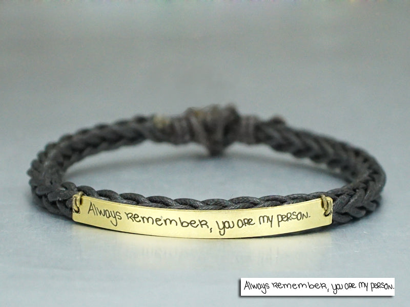 You Are My Person Bracelet, Memorial Signature Bracelet, Leather Handw