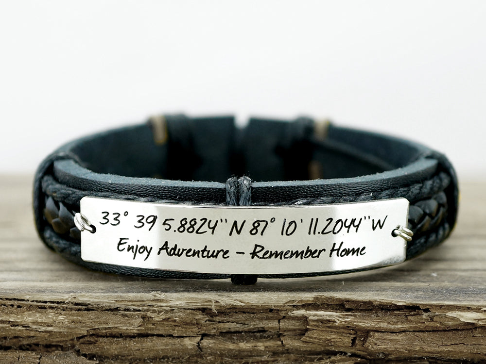 Matching Couple Bracelets, Custom Coordinates Bracelet, Anniversary Gi