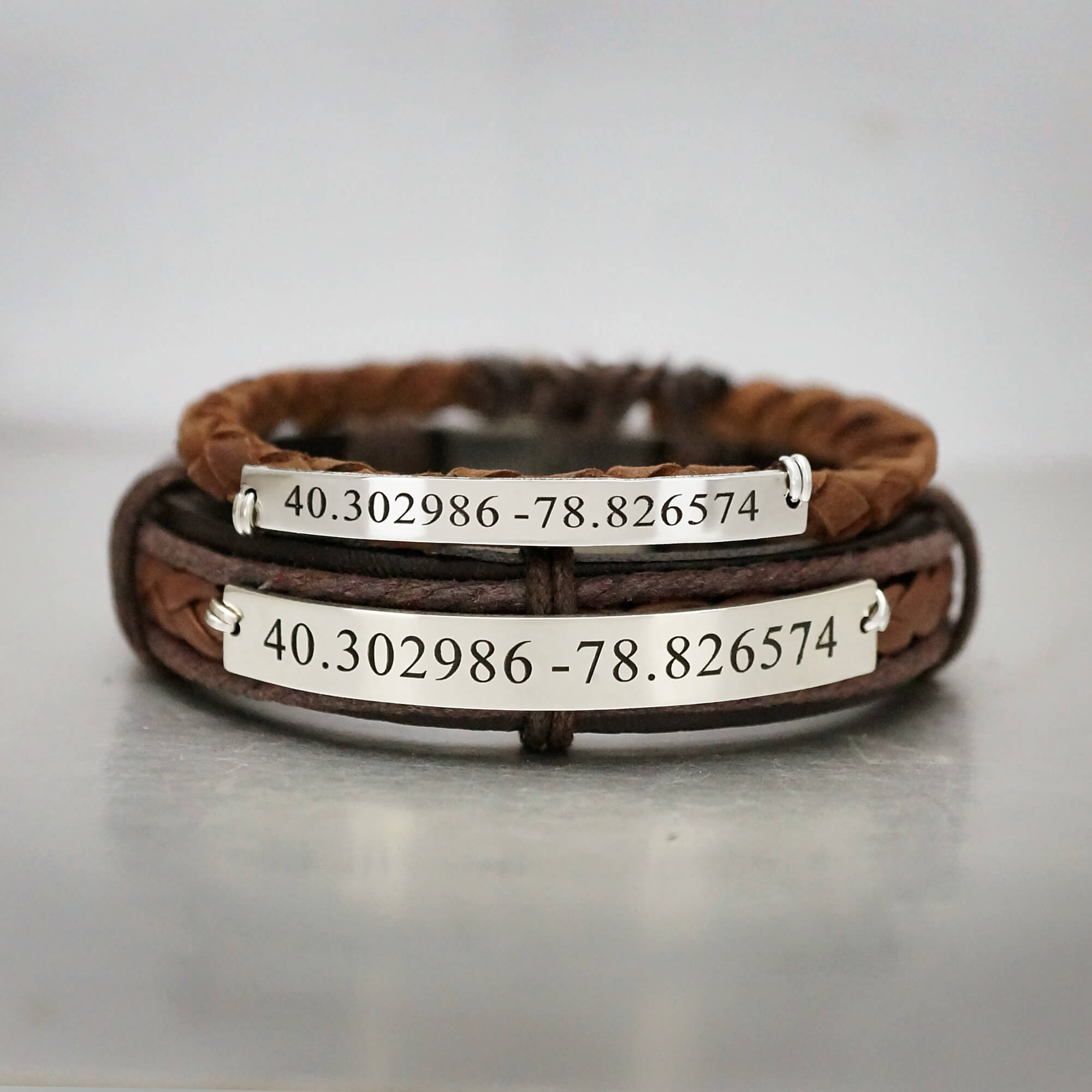 Coordinate Bracelets for Him and Her, Longitude and Latitude Bracelets