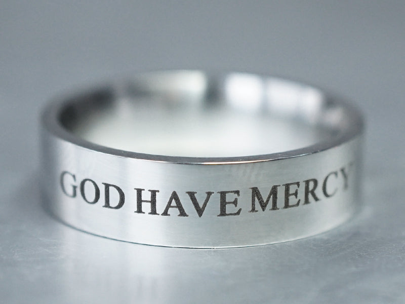 silver ring with quote