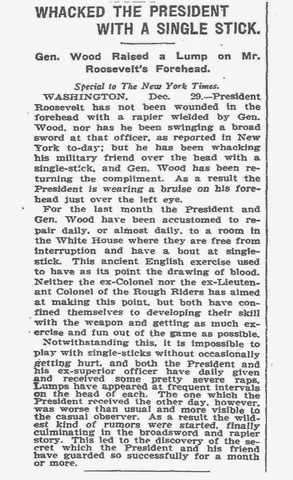 TRThursday: Teddy’s Single-Stick Fighting in the White House - Wolf and Iron