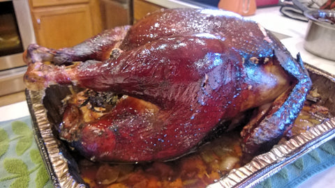 Let the turkey sit for about 10 minutes so that the juices can settle and the flavors disperse throughout the meat.