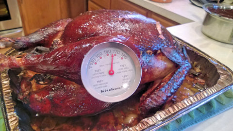 Check both the breast and thigh with a meat thermometer as dark meat and white meat cook at different speeds.