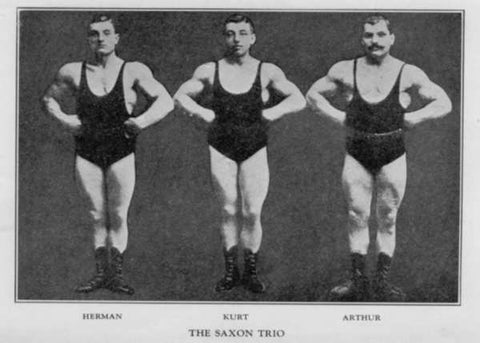 After Eugen Sandow’s physique and physical accomplishments astonished the world, other men began to follow suit such as the Saxon brothers.