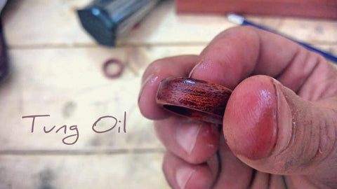 Coat the ring with oil and rub it in for a few seconds. You can do multiple coats if you like.