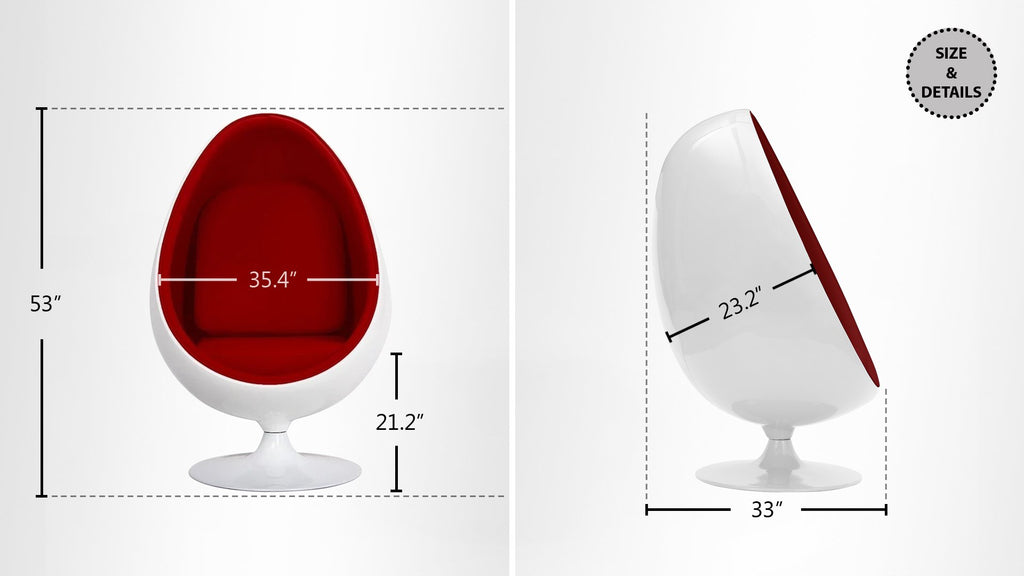 betekenis Symmetrie als resultaat Easter Egg Chair, Red |360º Swivel Chair – Modholic