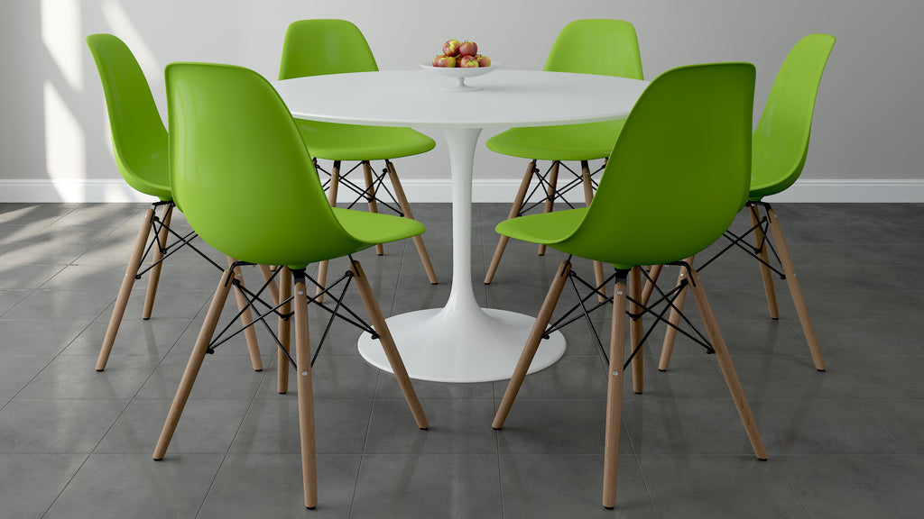 green table and chairs