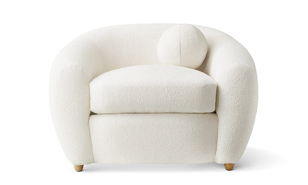 cream leather bucket chair