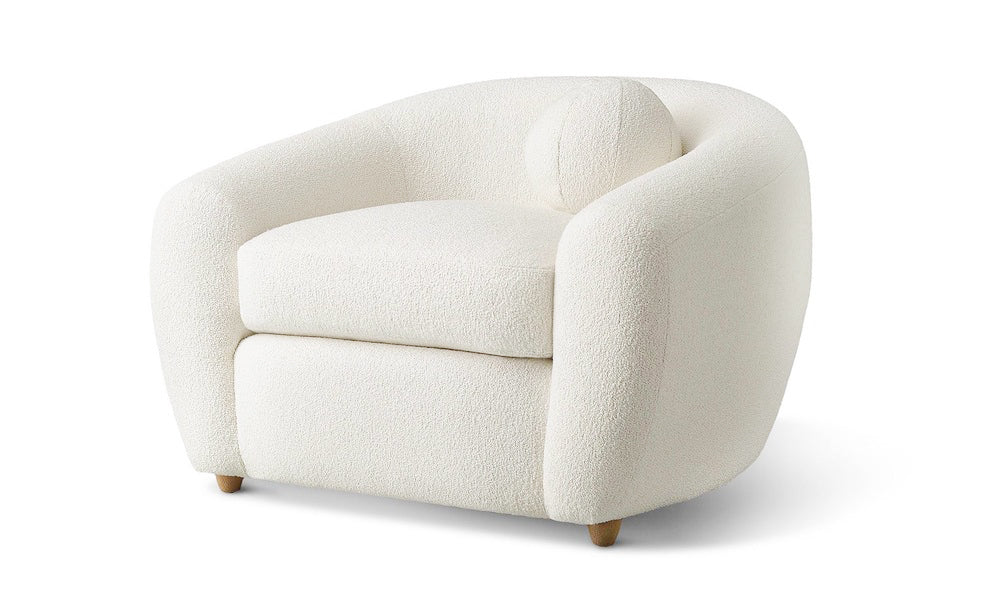 retro lounge fauteuil boucle cream