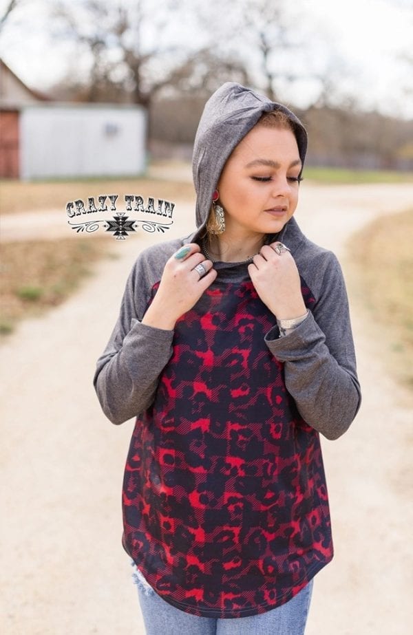 Crazy Train Purrfectly Plaid Hoodie