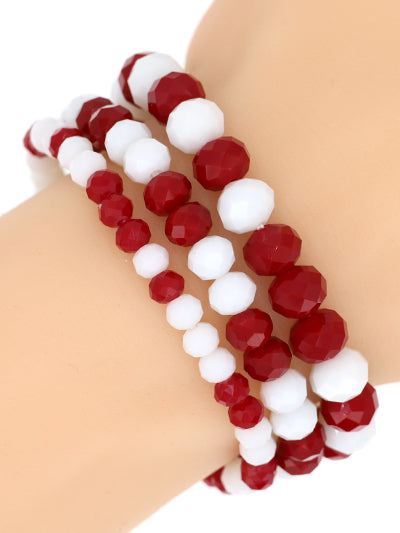 University of Alabama Jewelry / Alabama Crimson Tide Beaded Stretch Bracelet Set