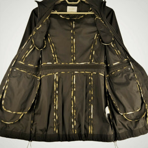 Laundry By Shelli Segal Womens Choc Brown Long Light Hooded Jacket Size Medium