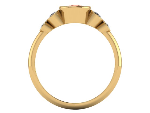 14kt Peach Sapphire Diamond Balance Engagement Ring