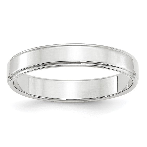 Platinum 5mm Step Cut Hammered Band