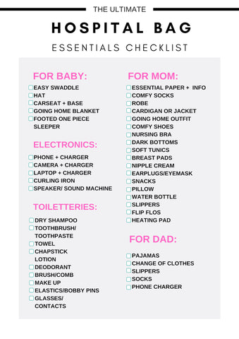 birth hospital bag checklist