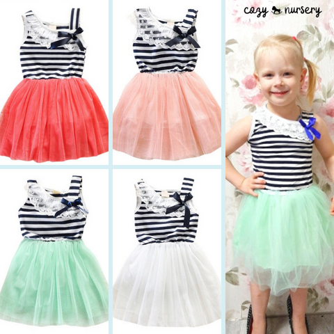 Gestreiftes Tutu-Kleid aus Spitze