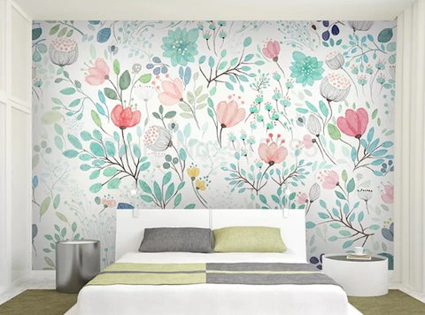 Botanical Tale Floral Wall Mural – Cozy Nursery