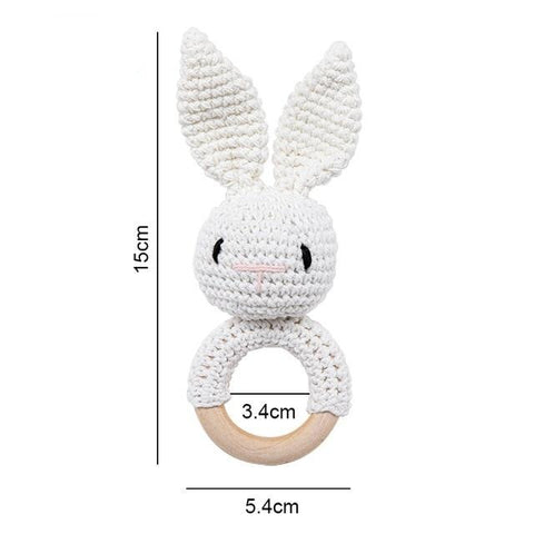 Cute Rabbit Crochet Wooden Teether